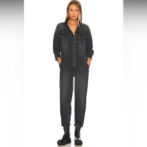 We The Free Free People Black Denim Jumpsuit